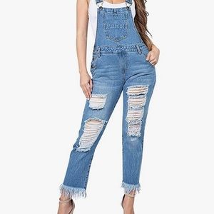 American Bazi frayed overalls